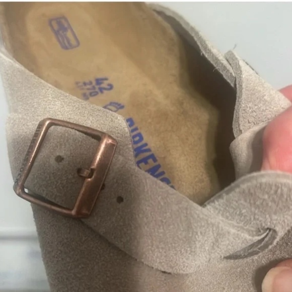 Birkenstock Boston Soft bed size 42 Authentic //NEW suede leather taupe NWT - Picture 7 of 8